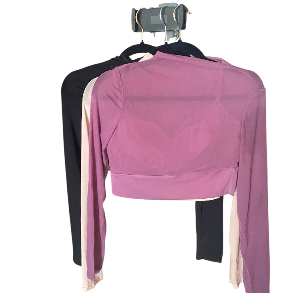Bella Canvas Pink and Black Crop Top all sizes w/ built in shelf bra